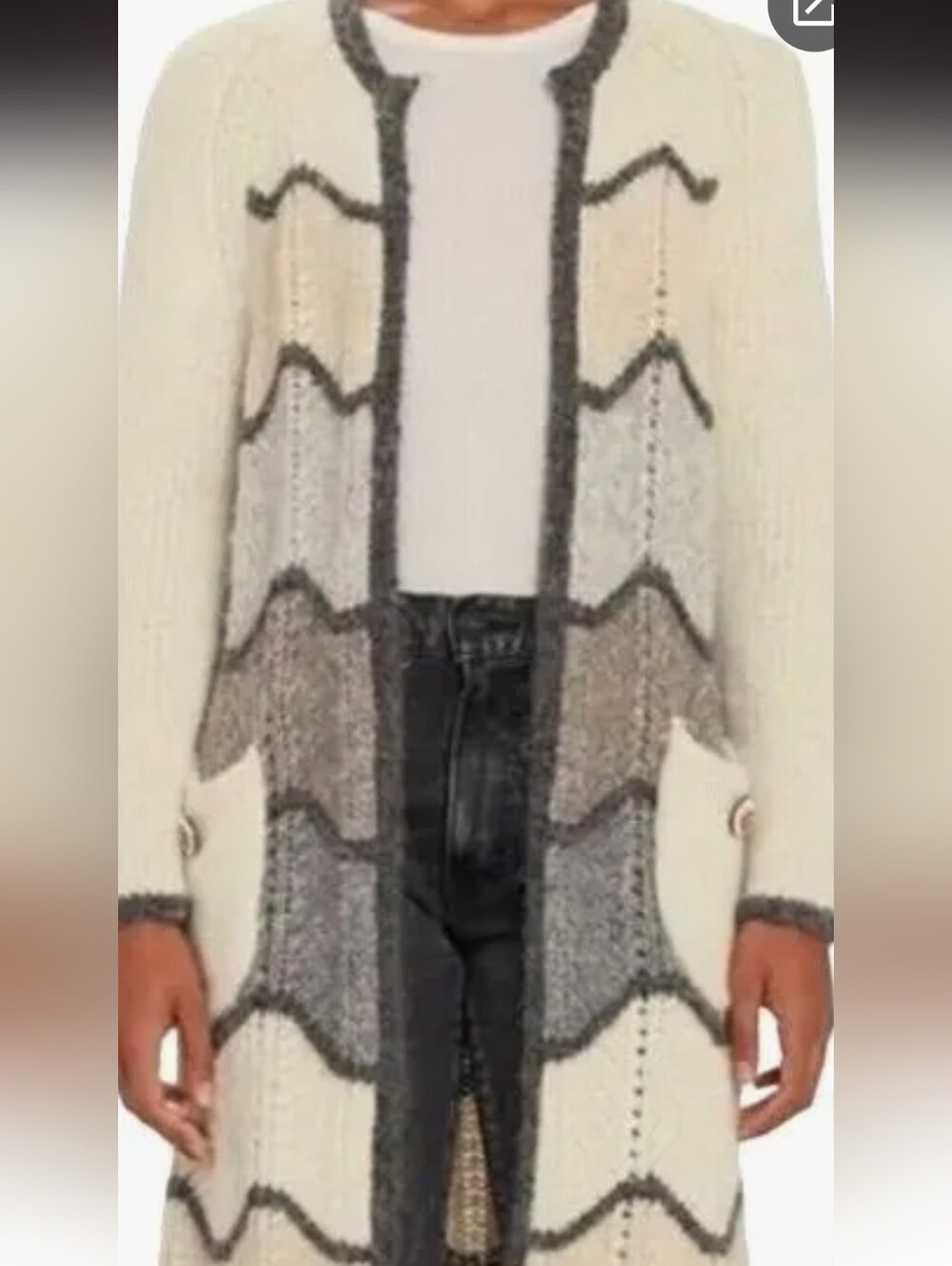 LoveShackFancy Dallas Cloudy Gray Cardigan